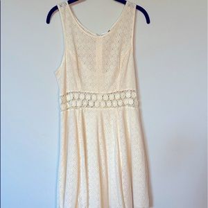 Free People Daisy Waist Crochet Ivory Dress